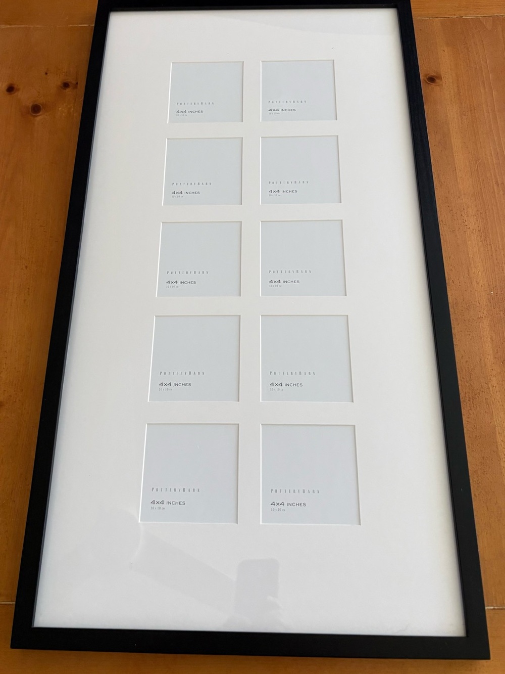 Pottery Barn Wood Gallery 10 Opening 4x4 Collage Frame, Black, NIB